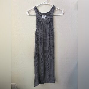 Carmen Marc Valvo Gray Crochet Dress
